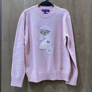 Polo by Ralph Lauren Light Pink Sweater with Bear Motif